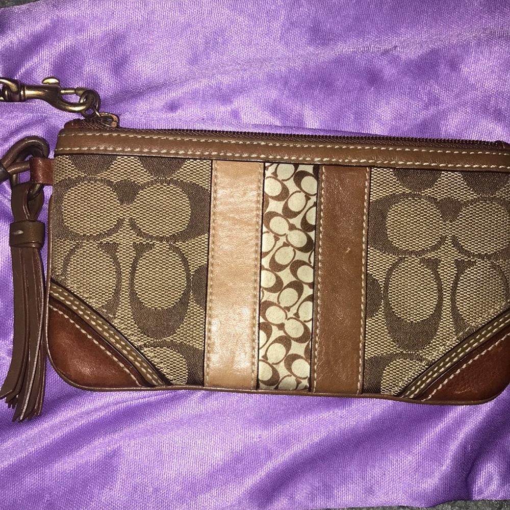 Brown Coach Wristlet